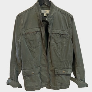 Caslon Dark Olive Green 100% Cotton Utility Jacket, Size XL